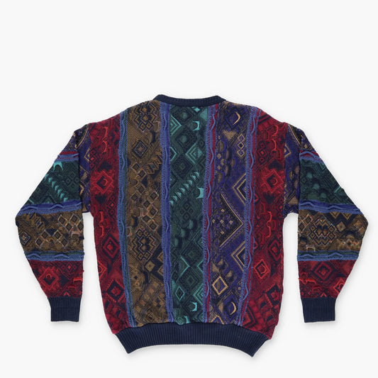 CROFT & BARROW Multi Coloured Coogi Style Knit Sweater (M-L) Vintage Sole Melbourne