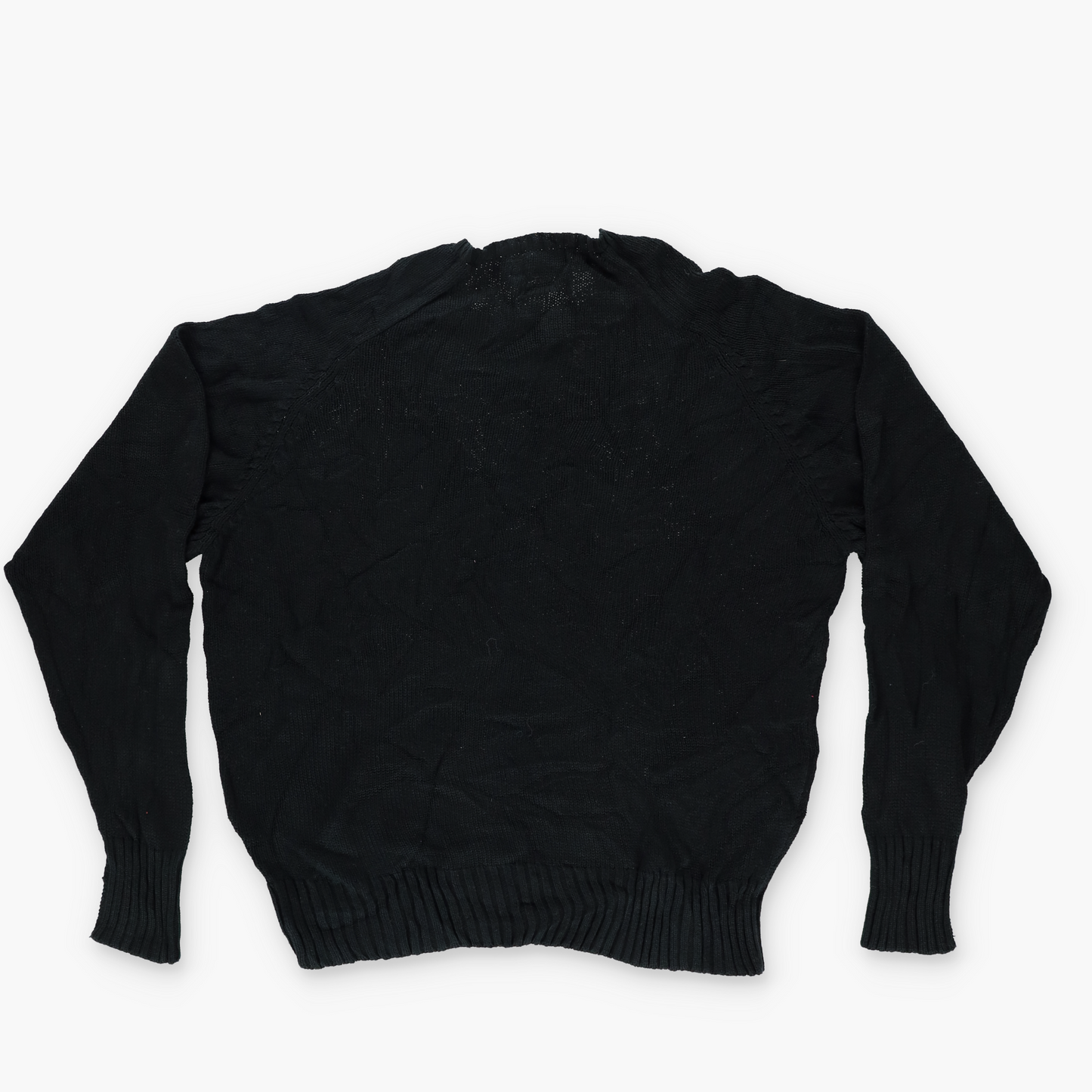 RALPH LAUREN POLO Black 100% Cotton Knit Sweater (L)