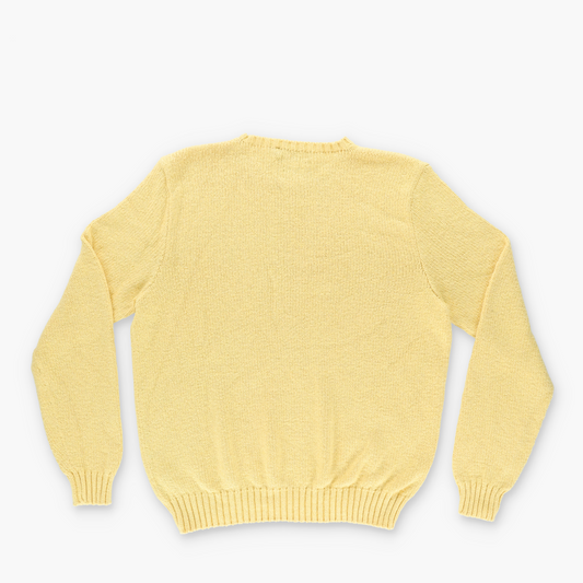 RALPH LAUREN POLO Butter Yellow 100% Cotton Knit Sweater (L-XL)