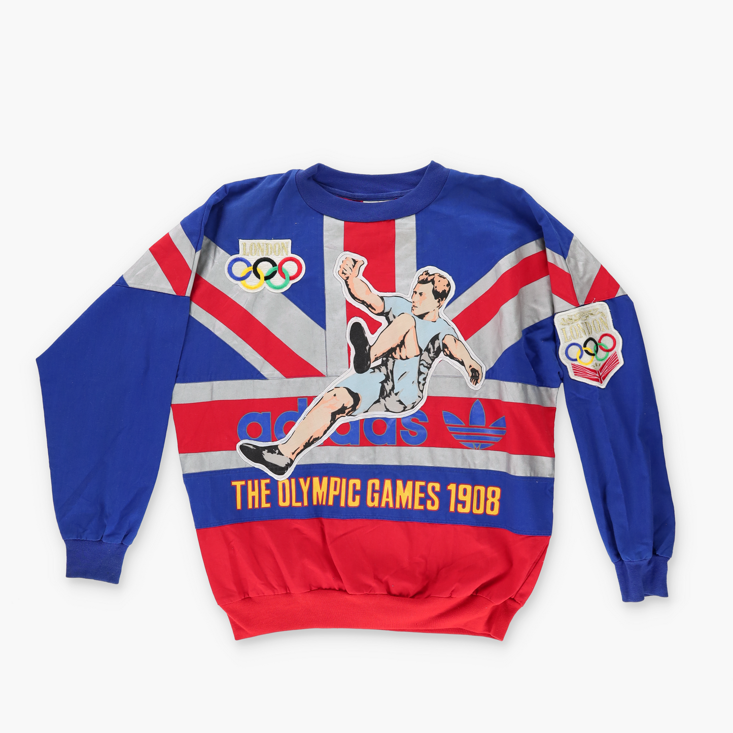 ADIDAS 80s London Olympic Games 1908/1948 Patchwork Pop Over Windbreaker(S-M)