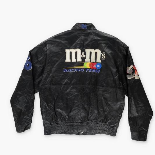 NASCAR 'Jeff Hamilton Design' Ken Schrader M&M's Racing Leather Jacket (L)