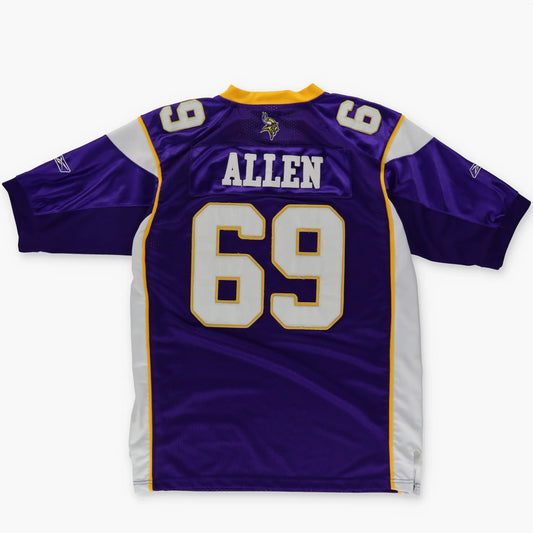 REEBOK NFL 'KOREA Made' Minnesota Vikings #69 Jarrett Allen Home Football Jersey (L-XL) Vintage Sole Melbourne