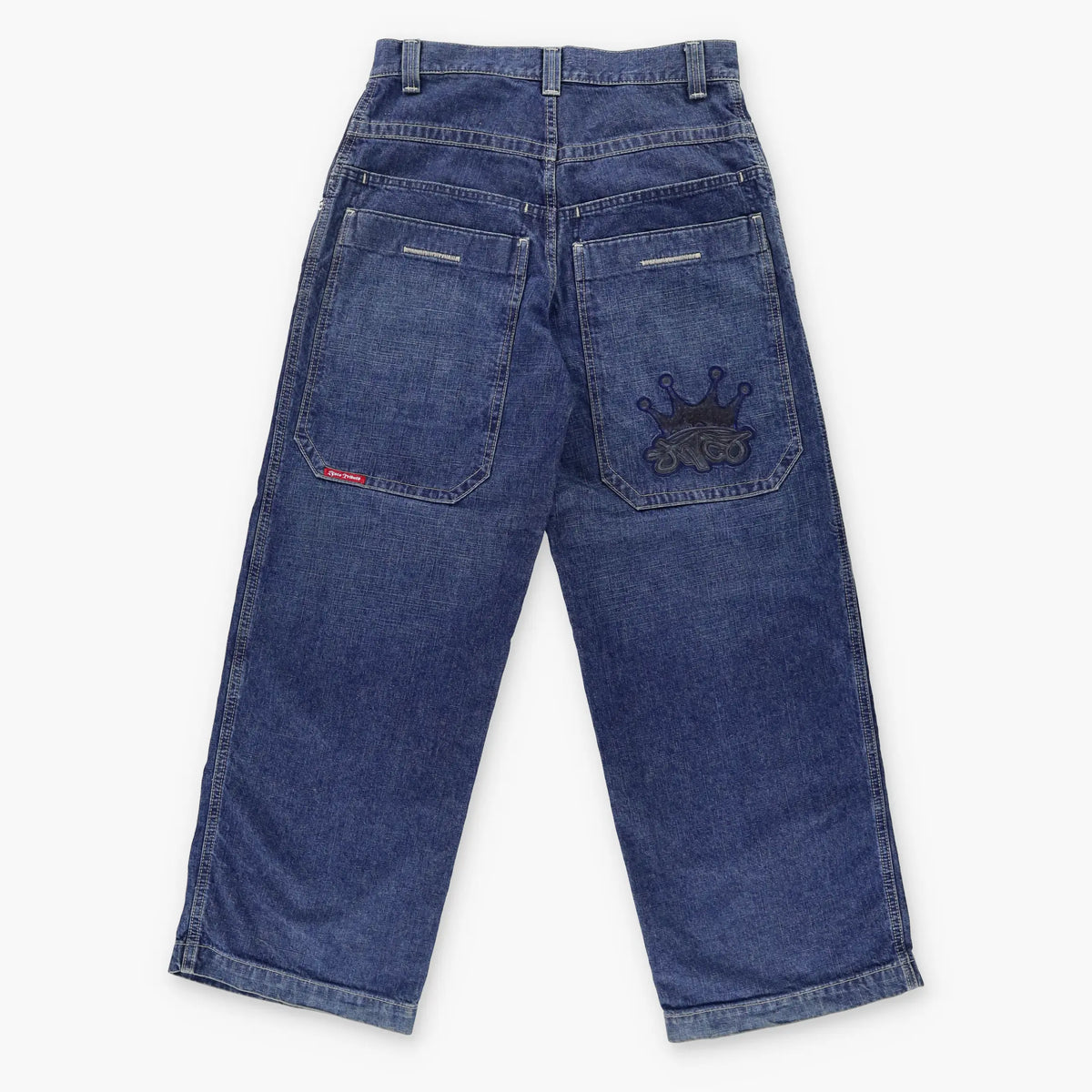 JNCO Dark Denim Full Cotton Vintage Embroidered Jeans (30X30) Vintage Sole Melbourne
