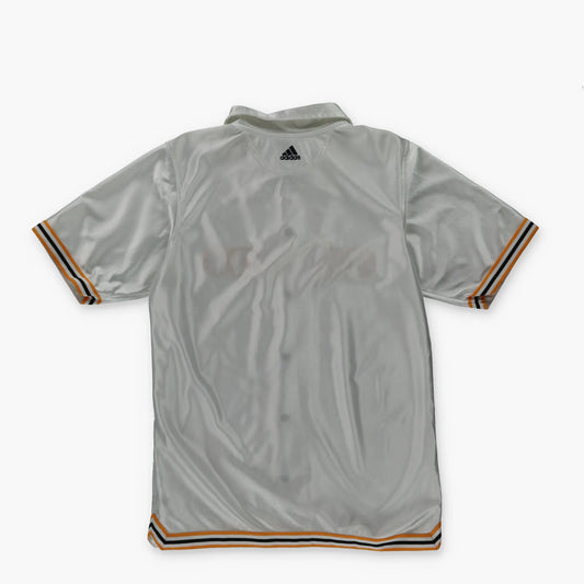 ADIDAS Vintage Baseball Style Yellow Embroidered White Satin Jersey (XS-S) Vintage Sole Melbourne