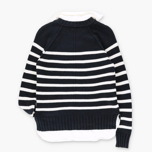Vintage LAUREN By RALPH LAUREN Nautical NWT Gold Button Stripe Collared Knit (S)