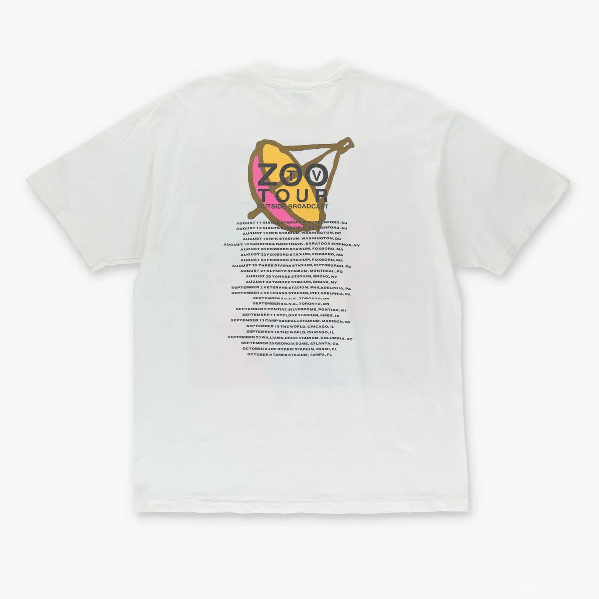 1992 Vintage U2 Zoo TV Outside Broadcast Tour USA Made Band Tee (L) Vintage Sole Melbourne