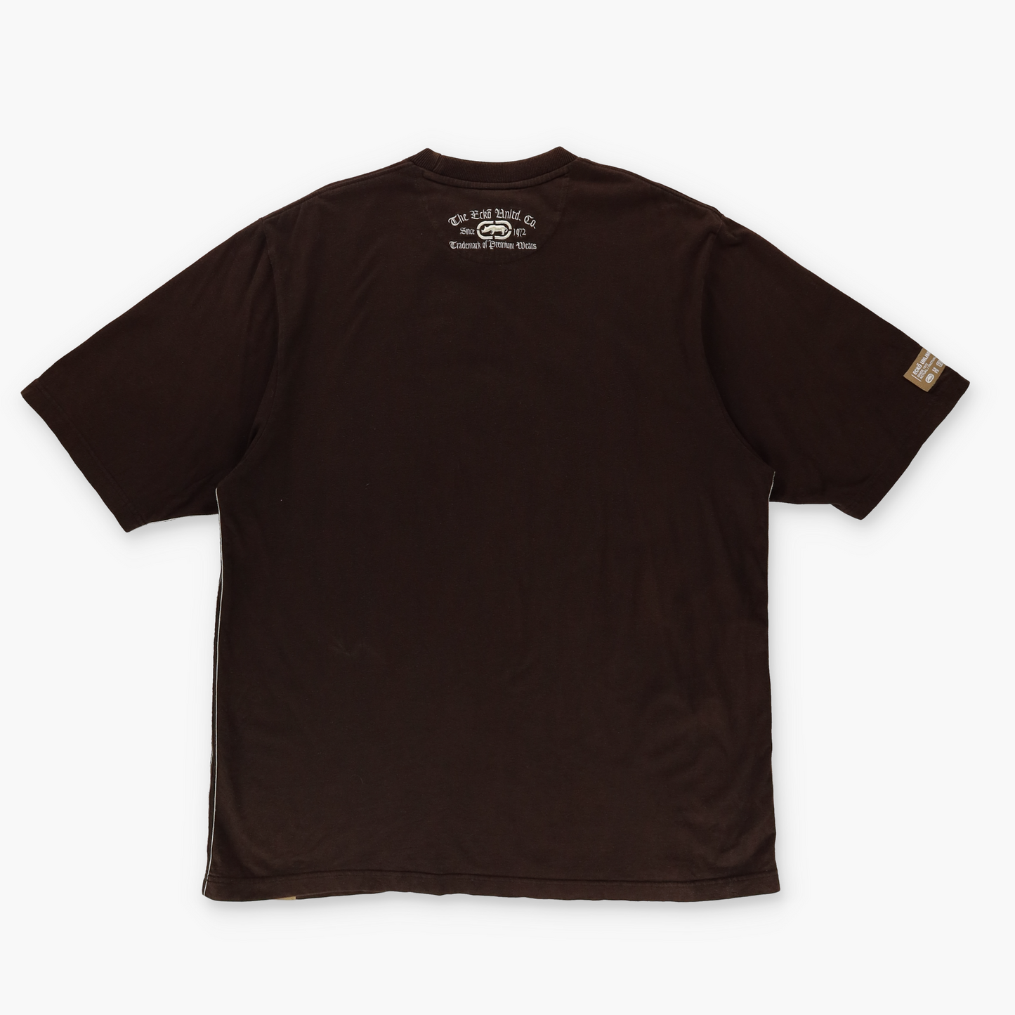 ECKO UNLTD Y2K Embroidered Spell Out Logo Brown Tee (XXL)