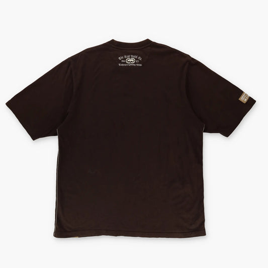 ECKO UNLTD Y2K Embroidered Spell Out Logo Brown Tee (XXL) Vintage Sole Melbourne