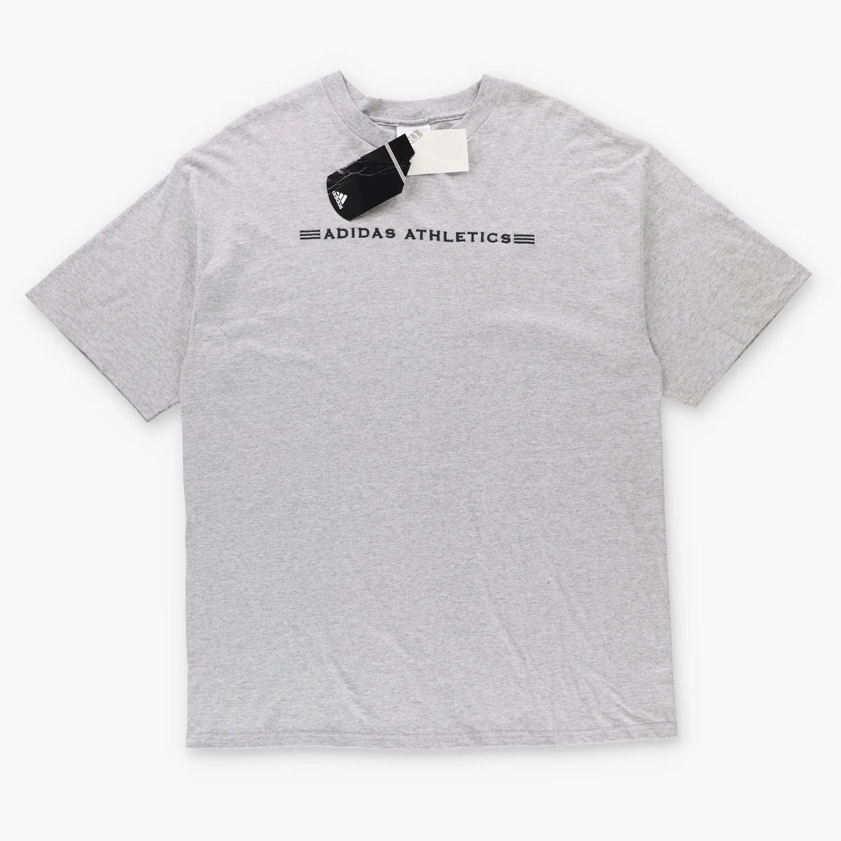 ADIDAS Athletics Heather Grey & Black Embroidered Tshirt (L-XL TALL) Vintage Sole Melbourne