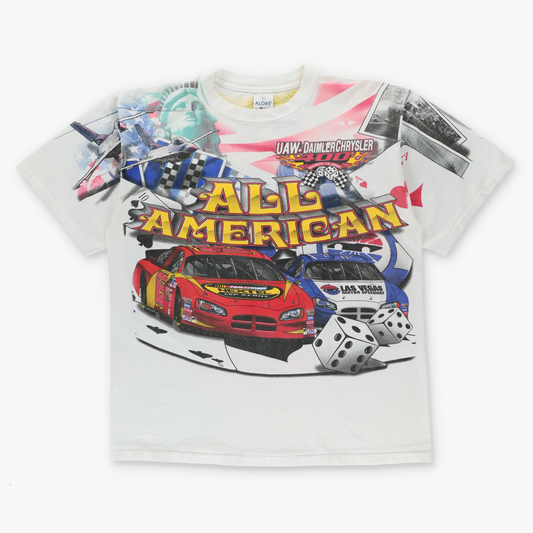 DaimlerChrysler 'All American' NASCAR 2005 All Over Print Single Stitch Tee USA Made (XL-XXL)