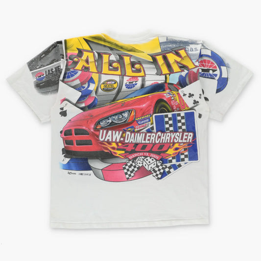 DaimlerChrysler 'All American' NASCAR 2005 All Over Print Single Stitch Tee USA Made (XL-XXL) Vintage Sole Melbourne