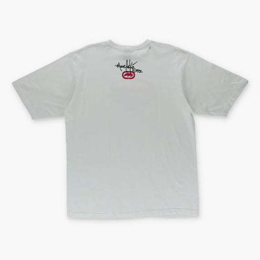 ECKO UNLTD Y2K 3D Print Logo Red & White Tee (L) - Vintage Sole Melbourne