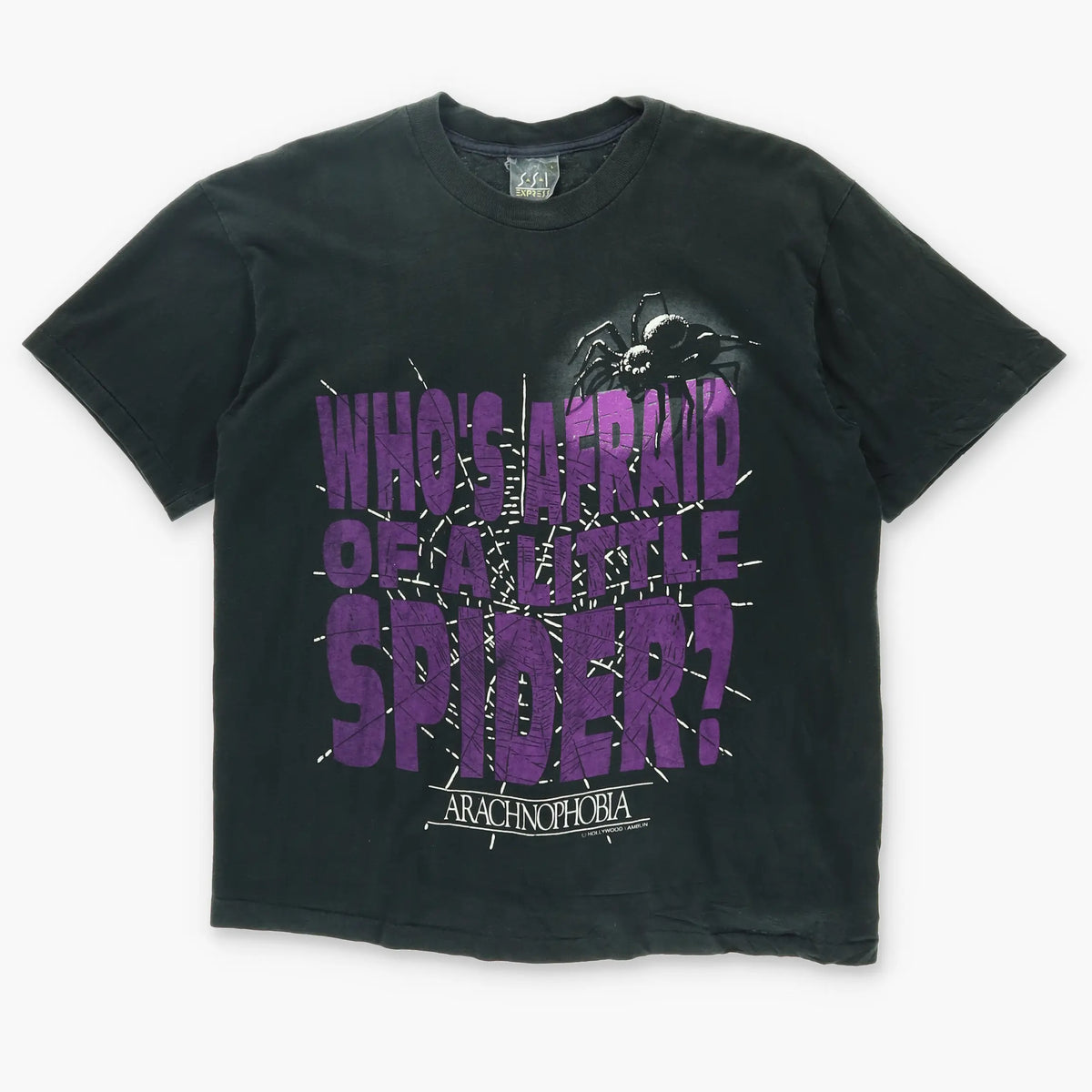 Arachnophobia 1990 Movie "Who's Afraid" Spider Promo Merch T-Shirt USA Made (M) Vintage Sole Melbourne