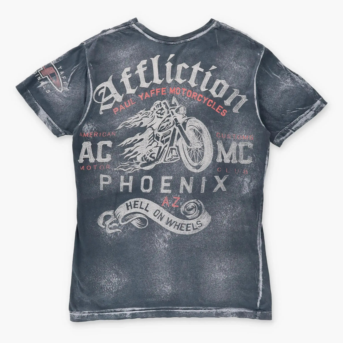 AFFLICTION Y2K Grunge Paul Yaffe USA Made Grey Motorcycle T-Shirt (L) *Aubs Vintage Sole Melbourne