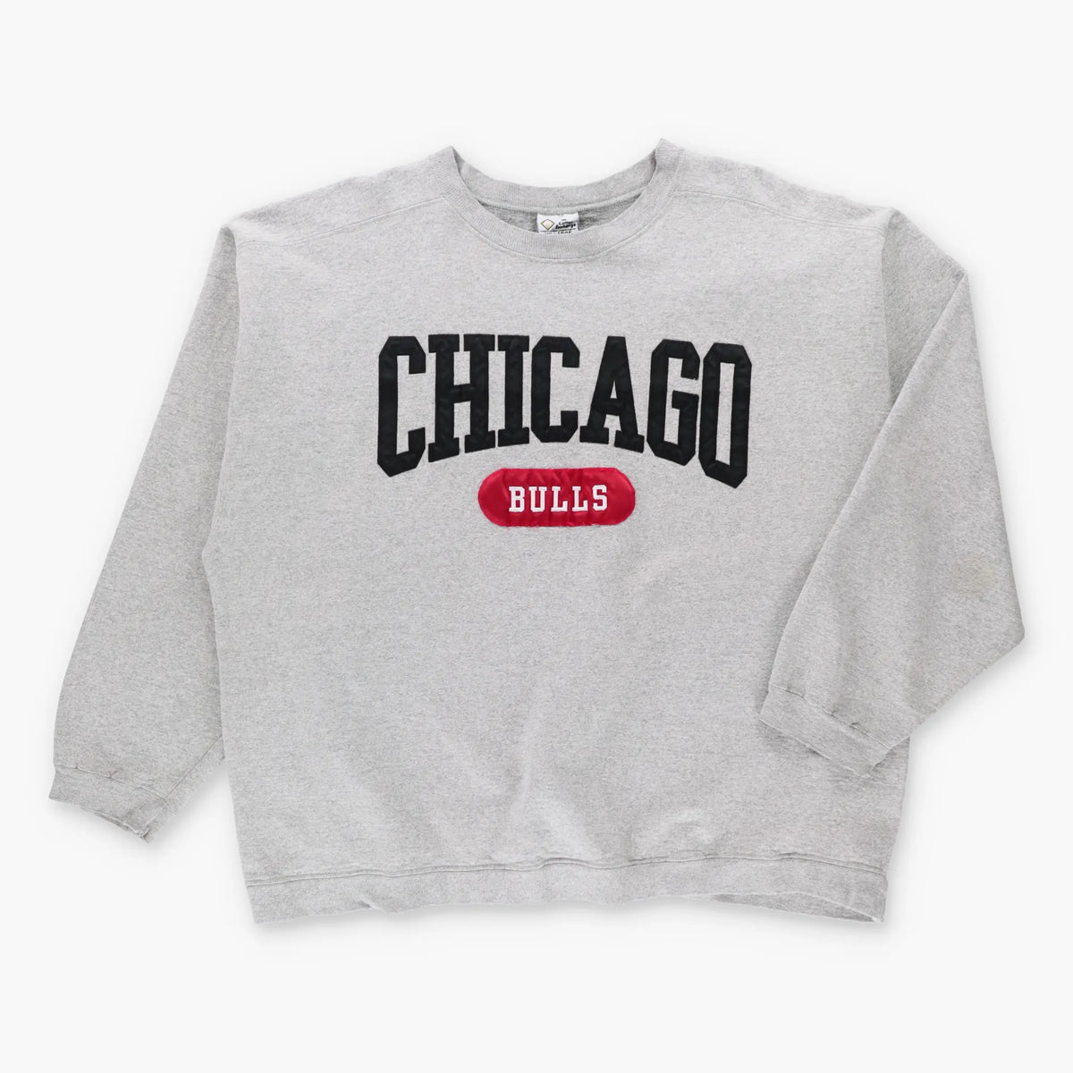 Vintage Chicago Bulls NBA Spell Out Patch USA Made Grey Sweatshirt (XXL-XXXL) Vintage Sole Melbourne