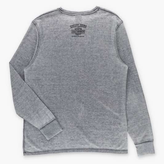 Vintage HARLEY DAVIDSON Alabama Grey Long Sleeve Waffle Thermal Tee (XL) Vintage Sole Melbourne