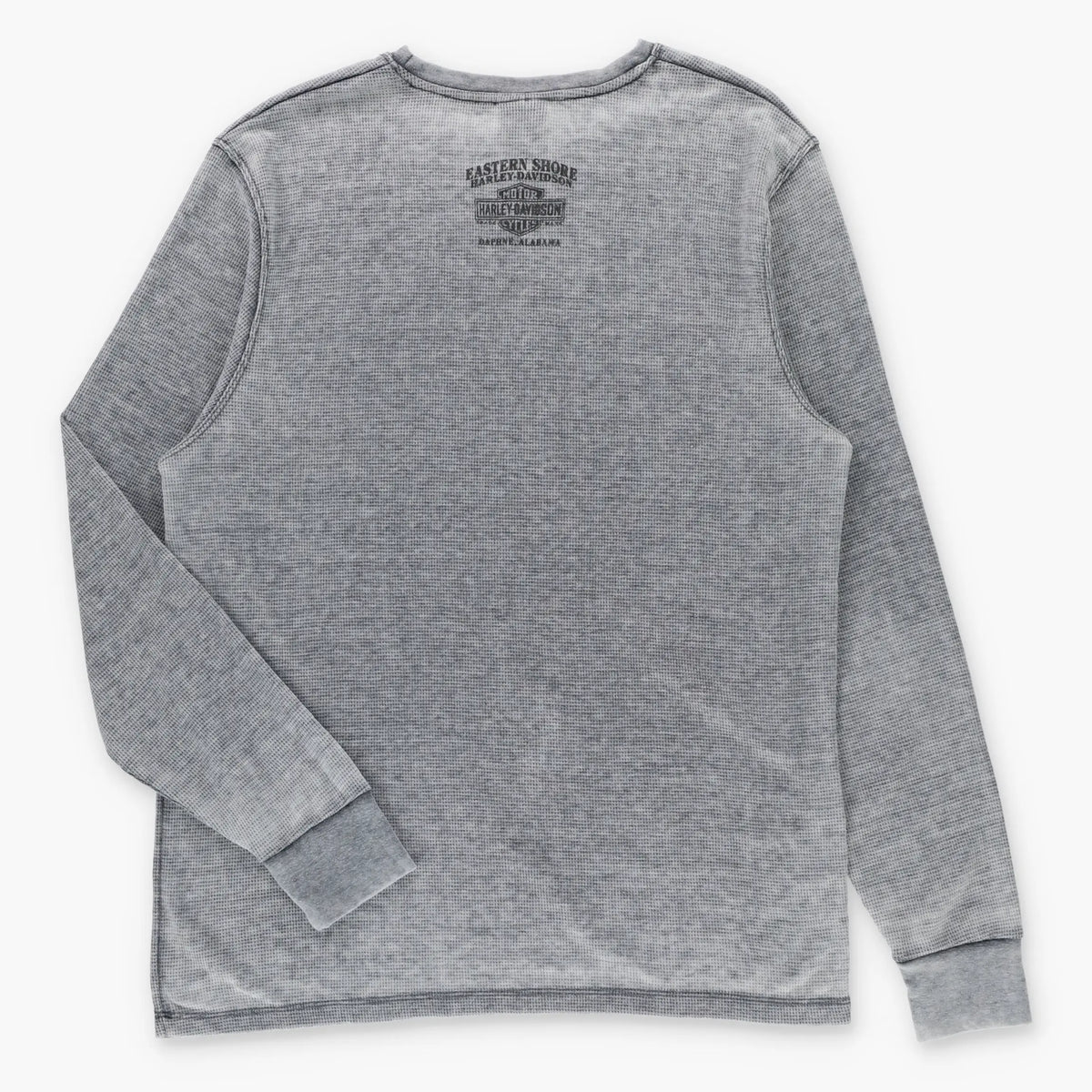 Vintage HARLEY DAVIDSON Alabama Grey Long Sleeve Waffle Thermal Tee (XL) Vintage Sole Melbourne