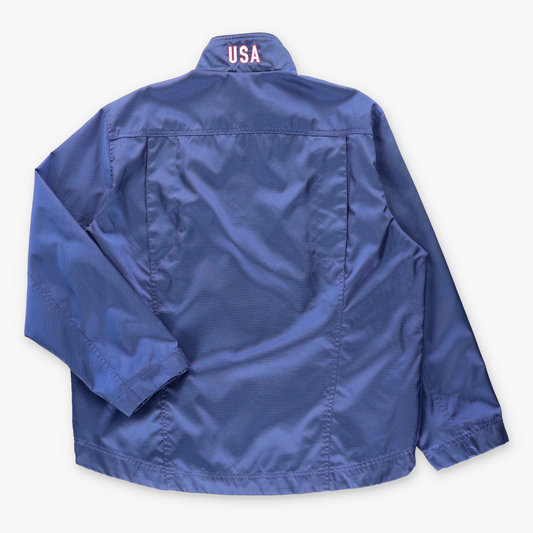NIKE Team USA Soccer Embroidered Logo Navy Full Zip Vented Windbreaker Jacket (L) Vintage Sole Melbourne