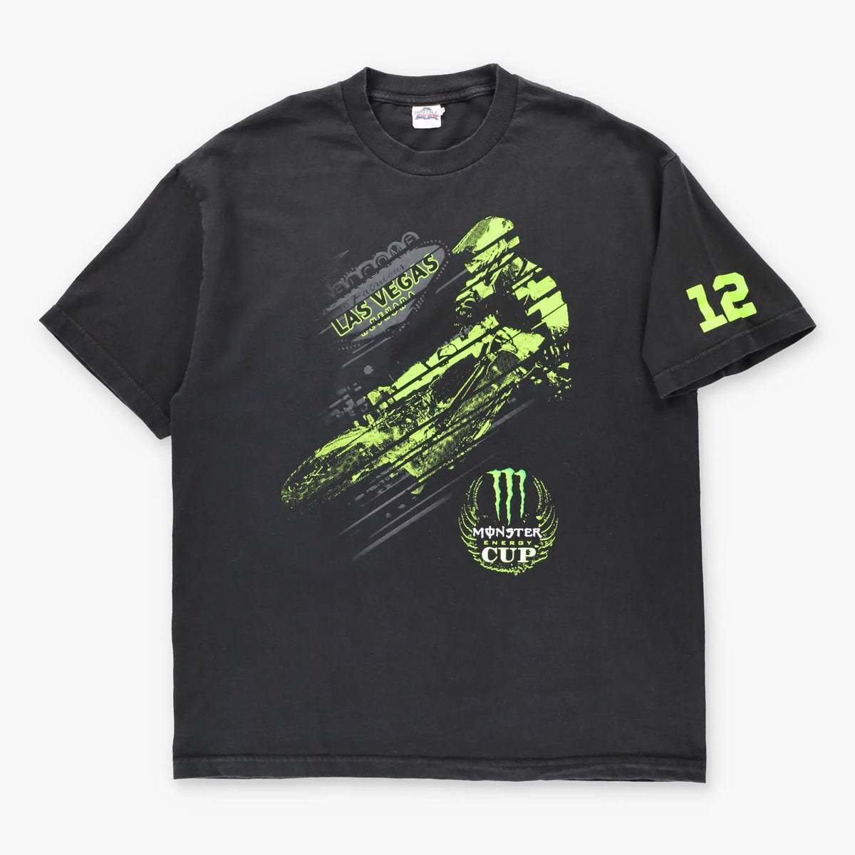 MONSTER ENERGY Las Vegas Nevada Black & Green Motocross T-Shirt (XL) Vintage Sole Melbourne