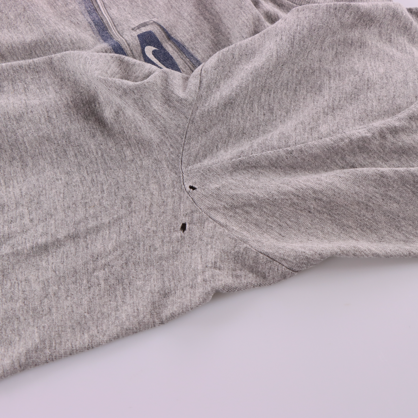 NIKE AIR Heather Grey & Blue Swoosh Logo Graphic T-Shirt (M)