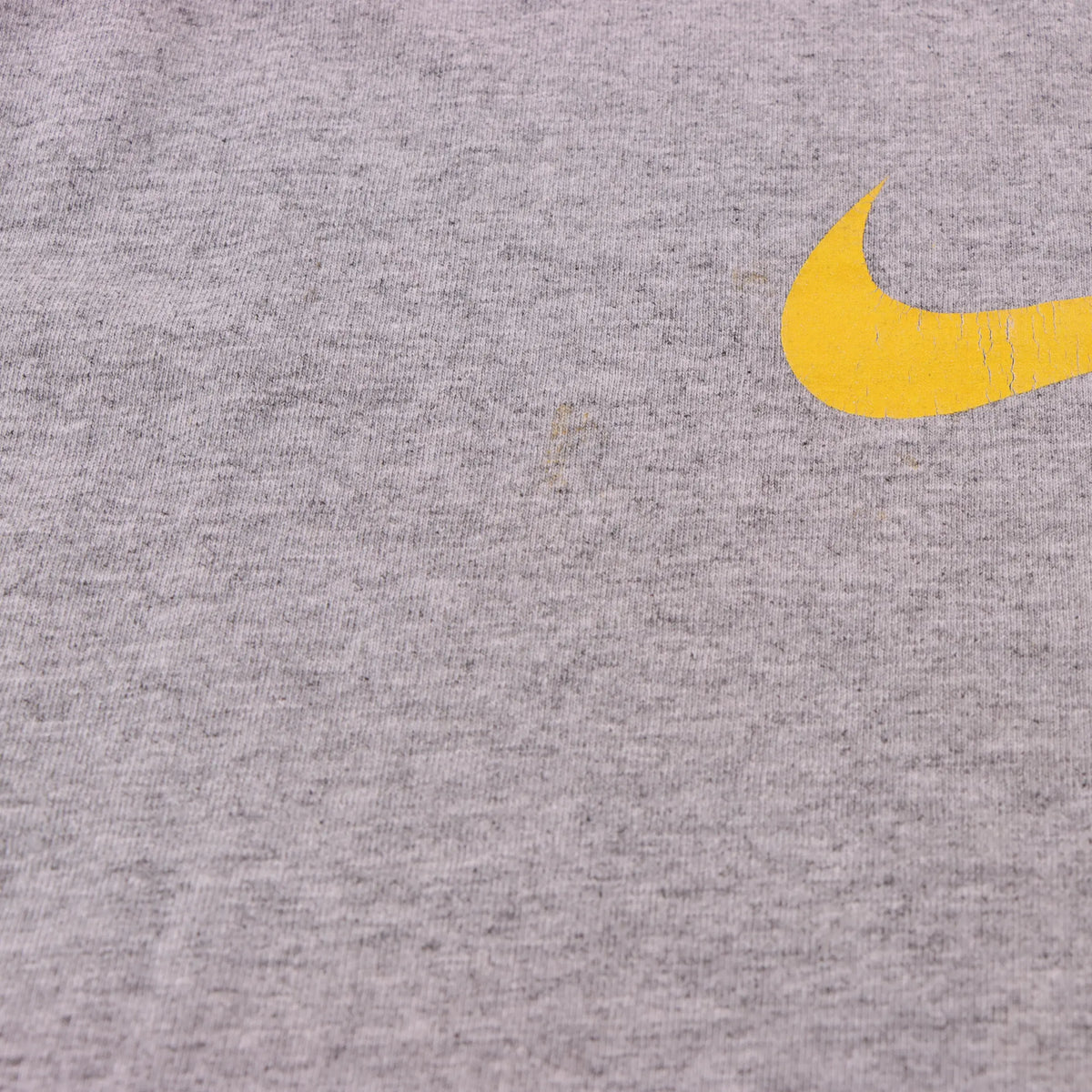 NIKE Yellow & Heather Grey Swoosh Logo Graphic Tee (XL) Vintage Sole Melbourne