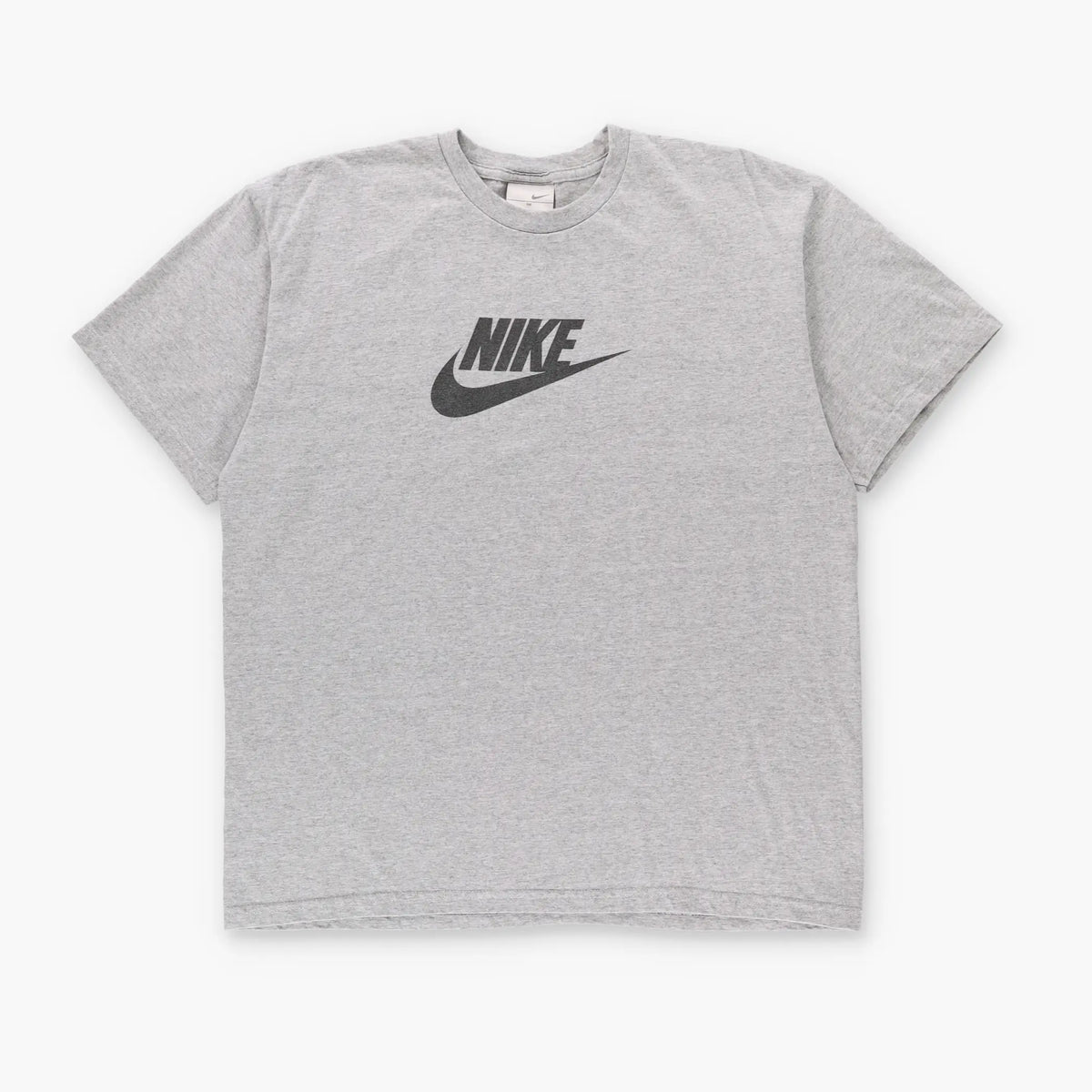 NIKE Light Grey & Black Swoosh Logo T-Shirt (M) Vintage Sole Melbourne