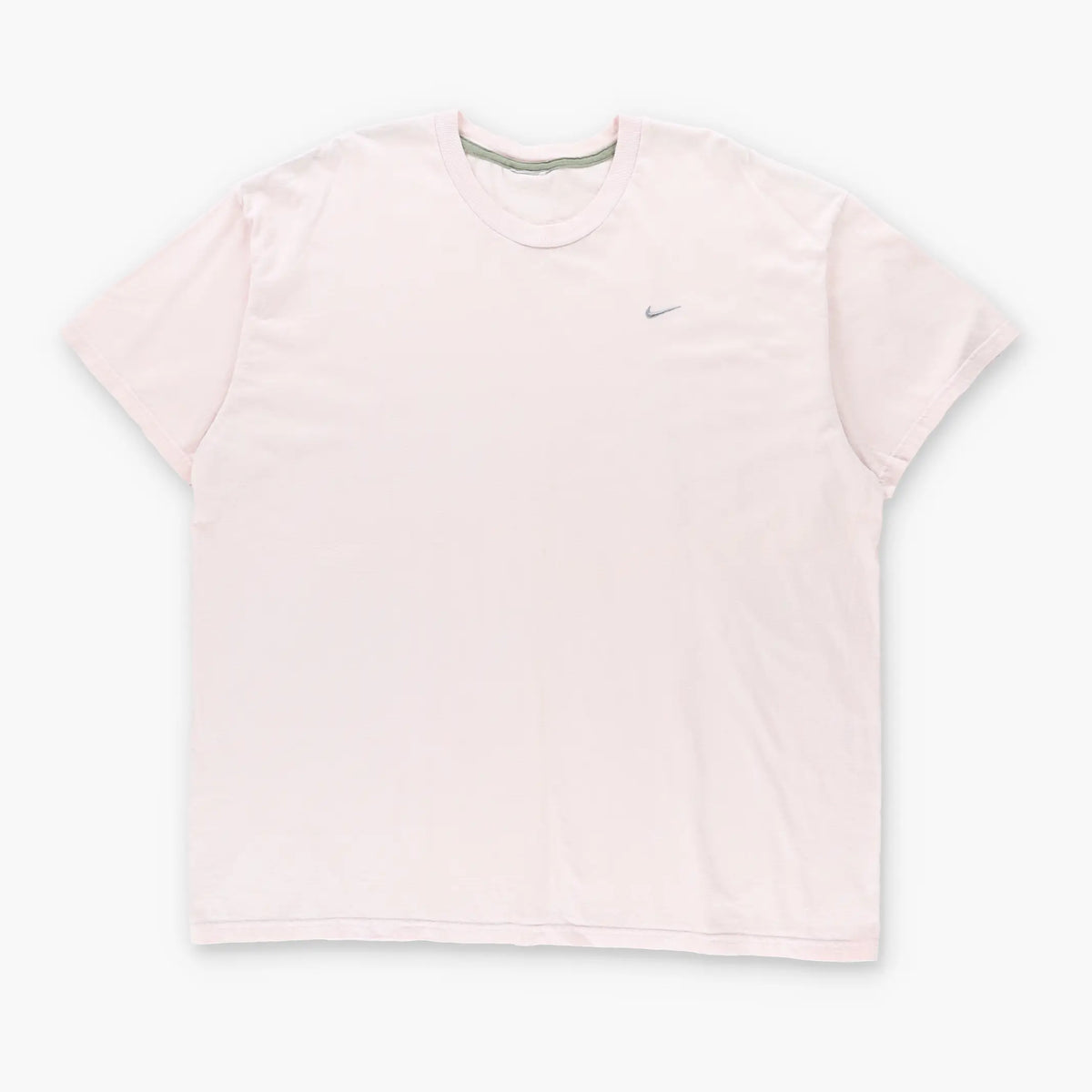 NIKE Light Pink & Grey Embroidered Swoosh Logo Tee (XXXL) Vintage Sole Melbourne