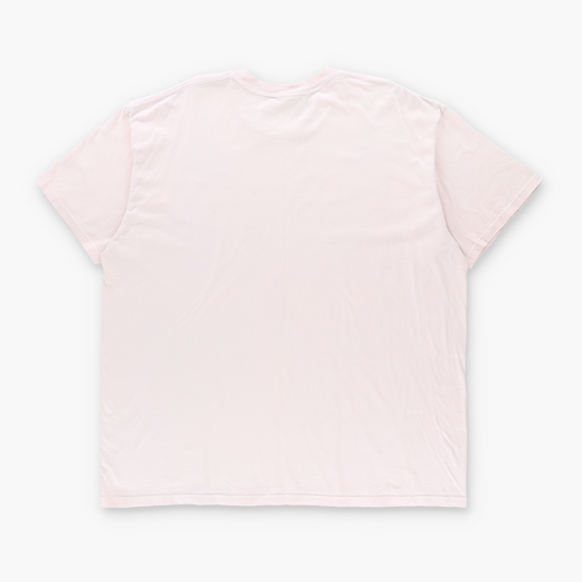 NIKE Light Pink & Grey Embroidered Swoosh Logo Tee (XXXL)