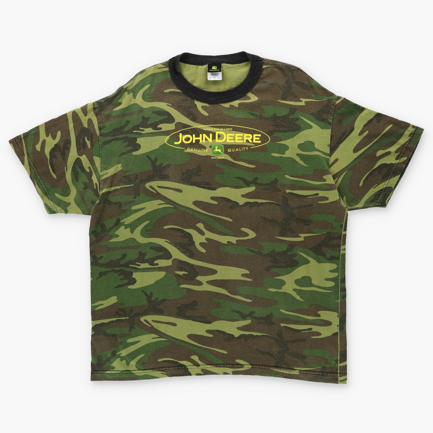 JOHN DEERE Y2K Camo Print Cotton T-Shirt (L-XL)