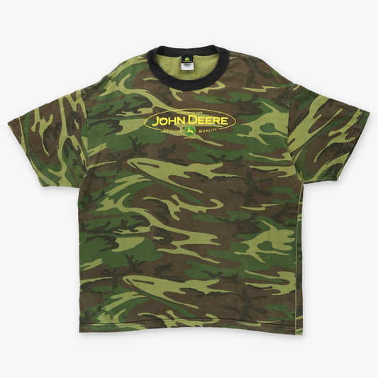 JOHN DEERE Y2K Camo Print Cotton T-Shirt (L-XL)