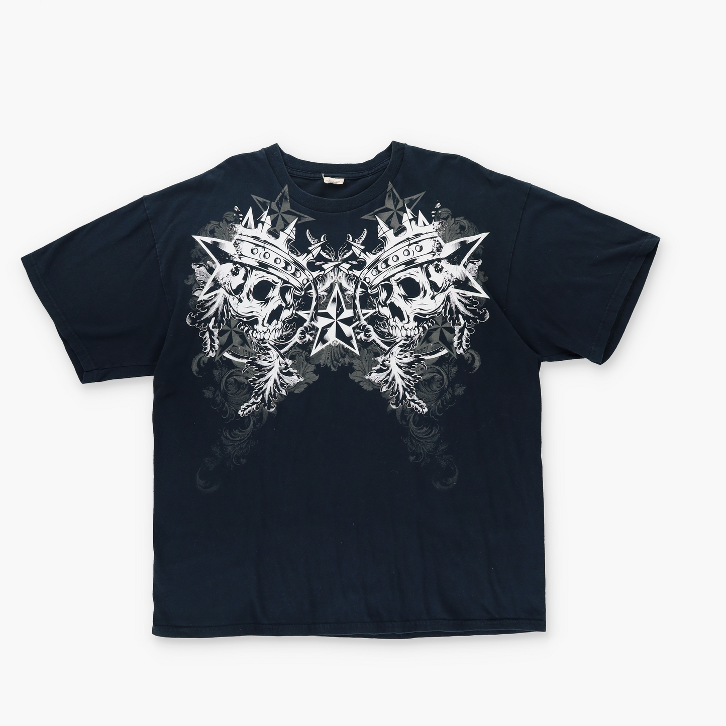 Skull Crown Y2K Punk Gothic Graphic T-Shirt (L-XL)
