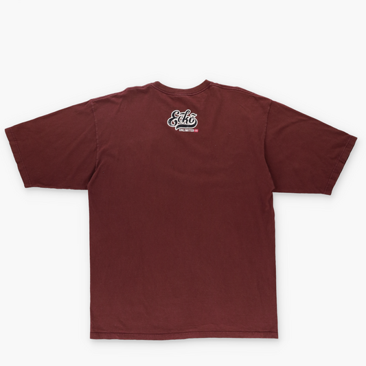 ECKO UNLIMITED Rubber Print Logo Brown Oversized T-Shirt (XL-XXL)