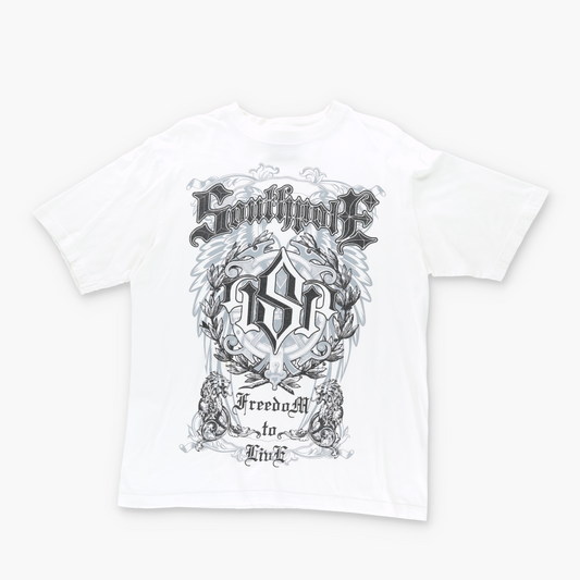 SOUTHPOLE 'Freedom to Live' Y2K Punk Graphic T-Shirt (L-XL)