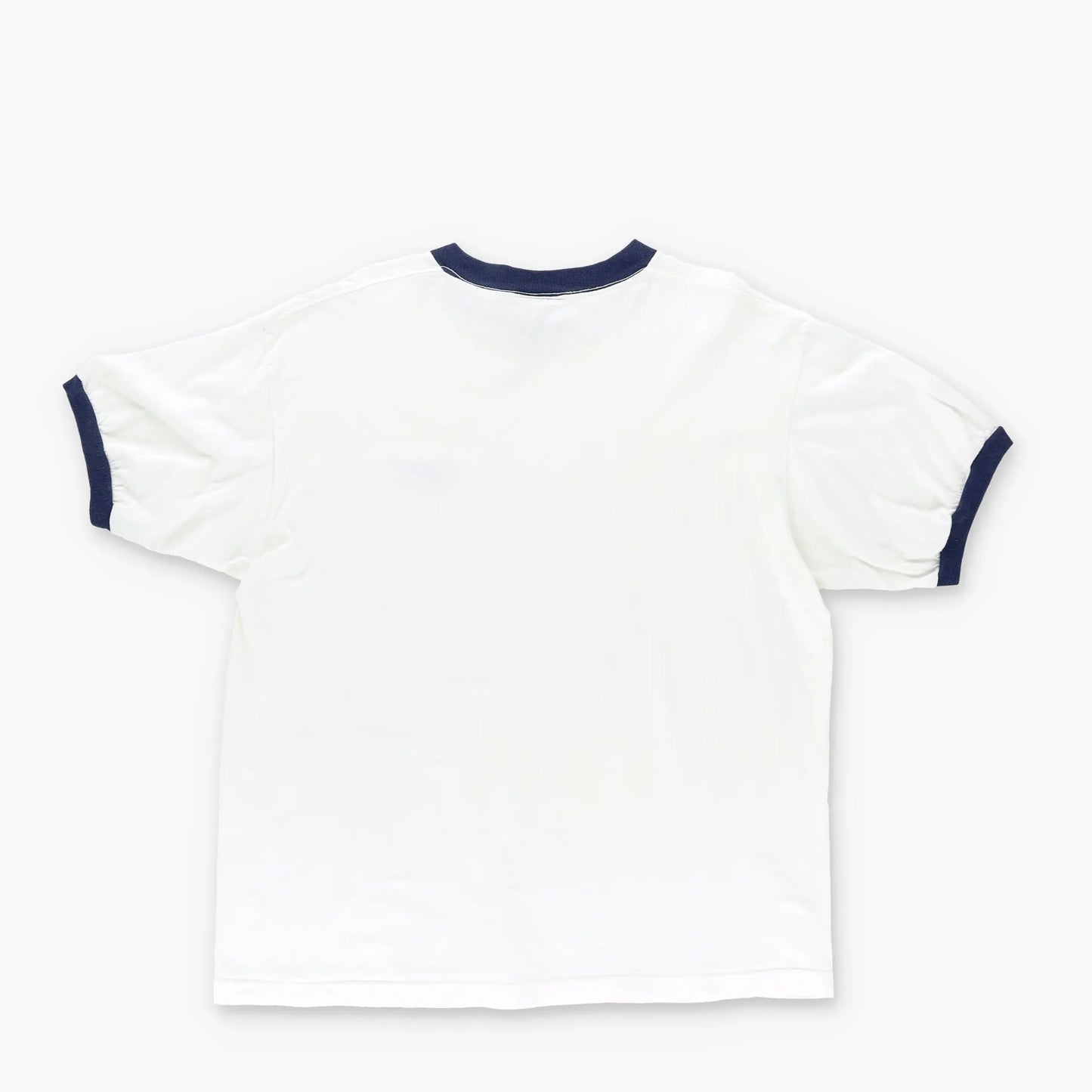 REEBOK White Navy Embroidered Logo Ringer Sleeve T-Shirt (L-XL) Vintage Sole Melbourne