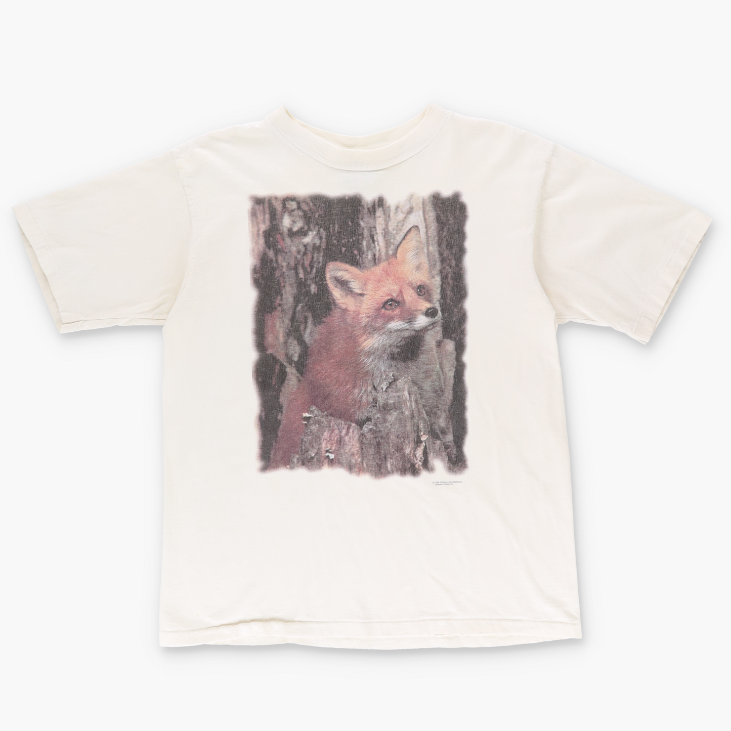 1994 Fox Photo by John Netherton Forest Animal USA Made Graphic Tee (L)