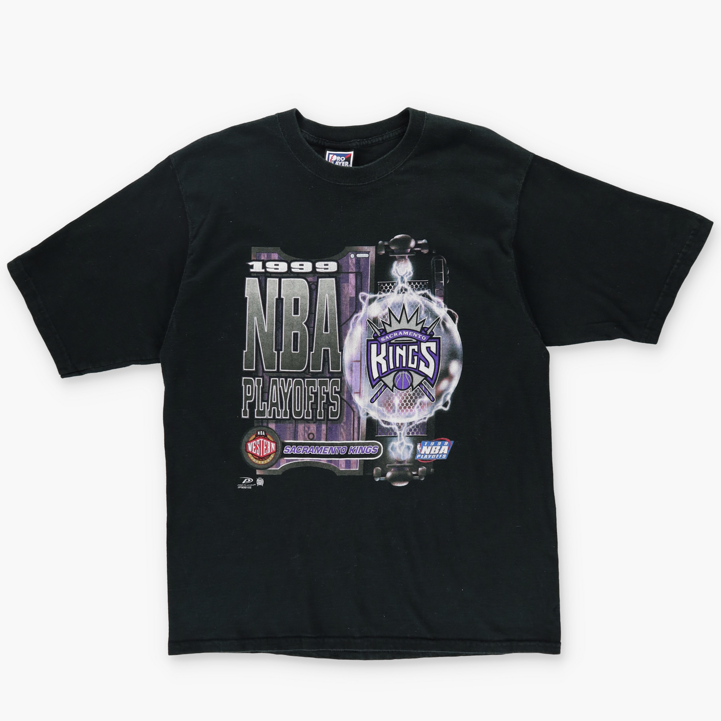 1999 SACRAMENTO KINGS NBA Play Offs Black Basketball Tee (L-XL)