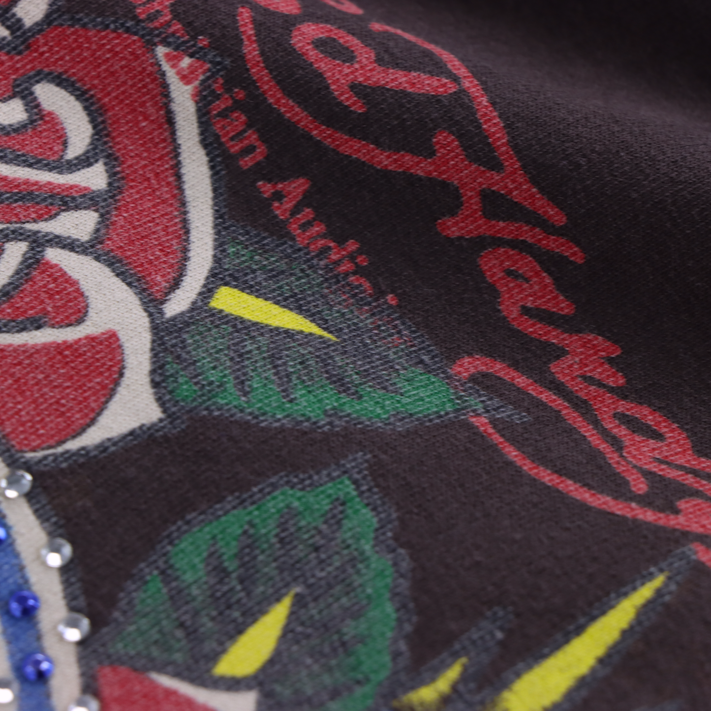 ED HARDY X CHRISTIAN AUDIGIER Y2K Bedazzled Skull Rose USA Made Jacket (XS)