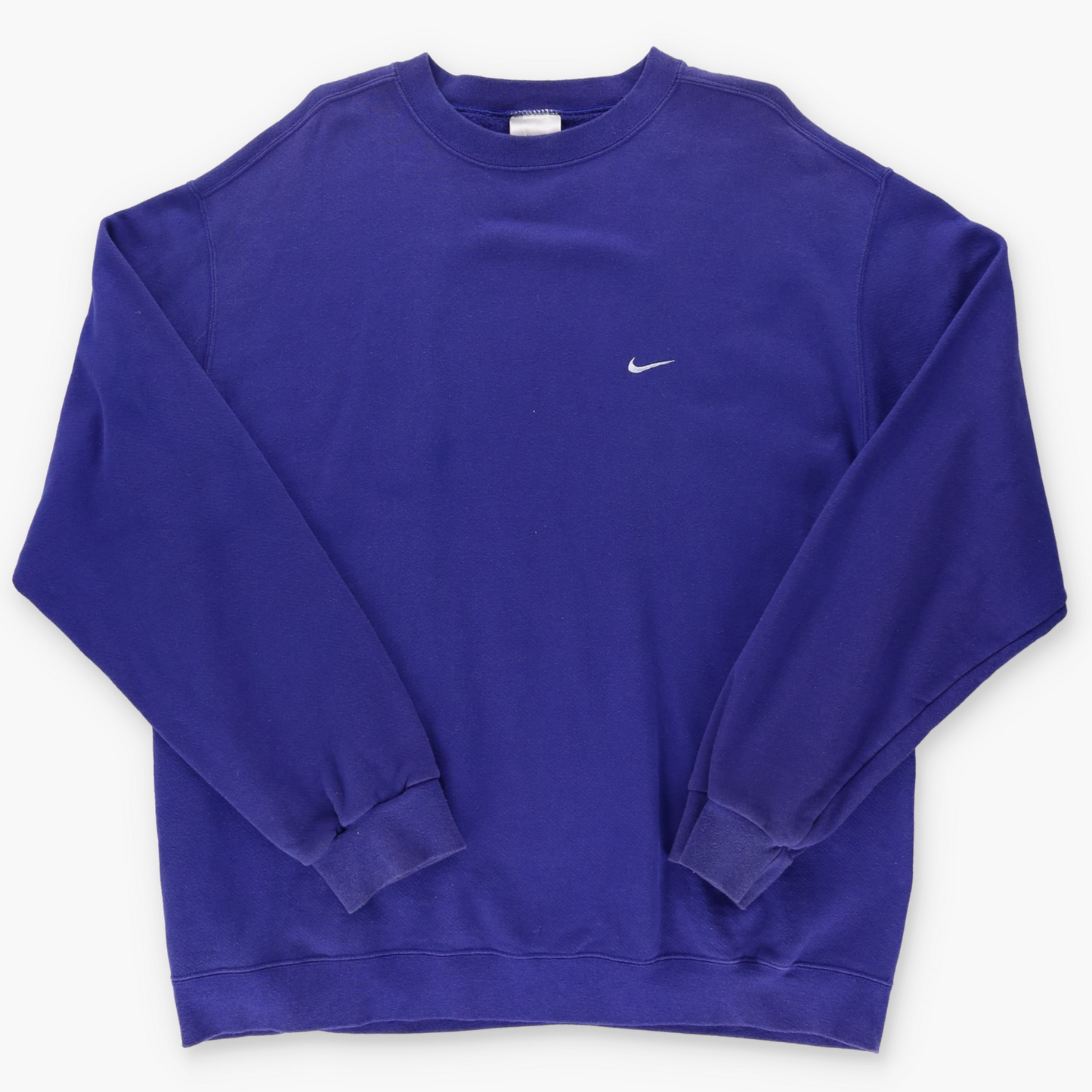 NIKE Embroidered Swoosh Logo Purple & White Sweatshirt (XL)