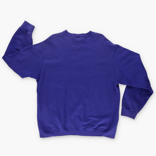 NIKE Embroidered Swoosh Logo Purple & White Sweatshirt (XL)