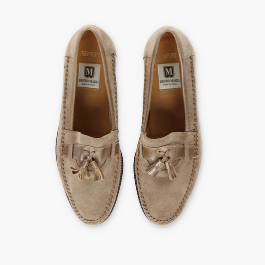 BRUNO MAGLI 'Newport' Brown Suede Tassel Loafers (10)