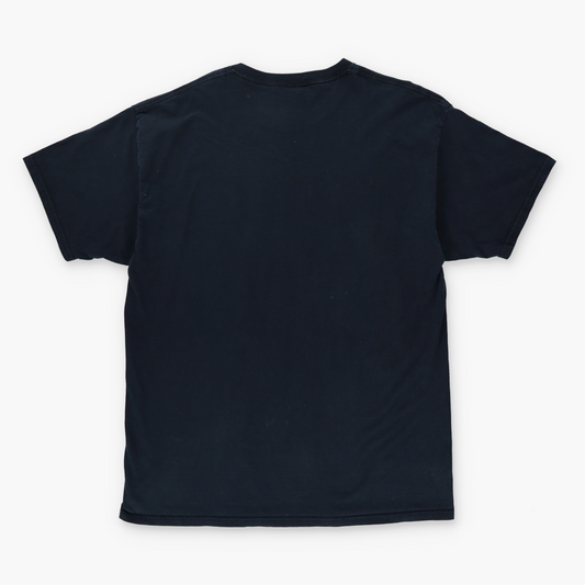 VINTAGE Glow Skull Flame Grunge Blue & Black Tee (XL)