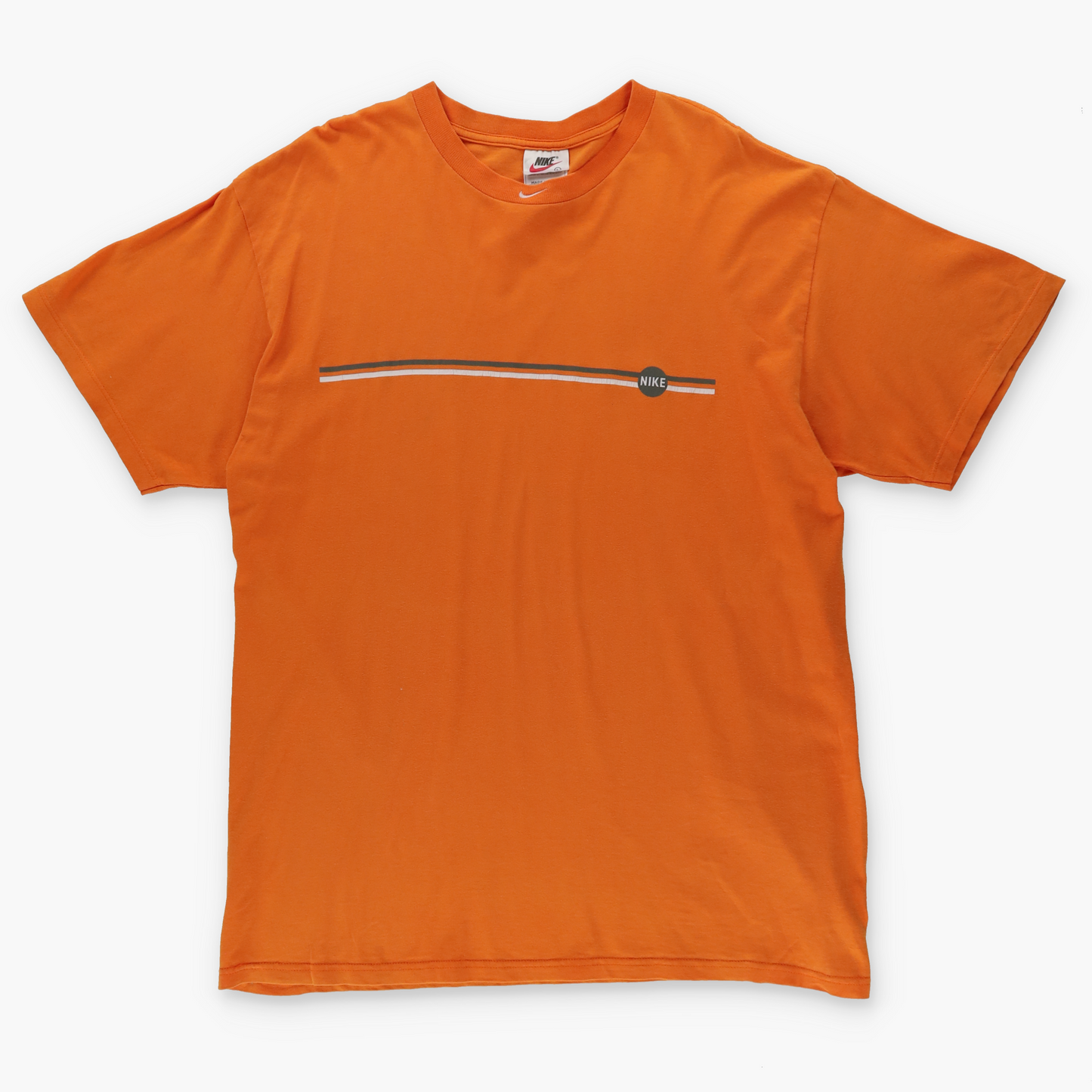 NIKE Embroidered Swoosh Logo USA Made Orange Tee (L)