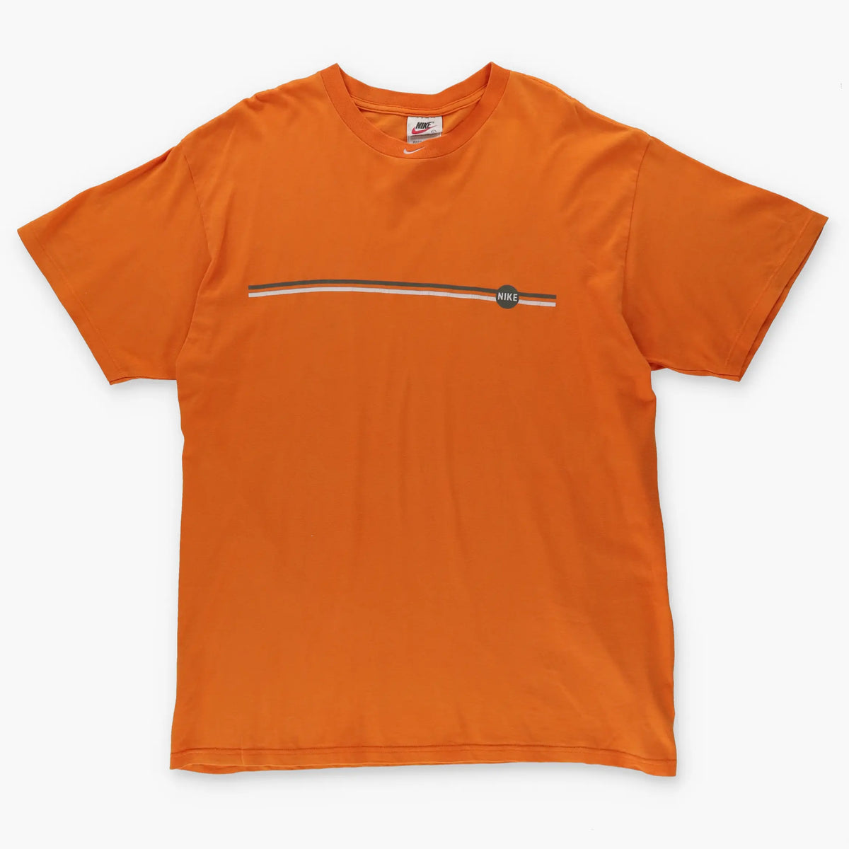 NIKE Embroidered Swoosh Logo USA Made Orange Tee (L) Vintage Sole Melbourne