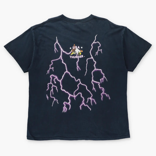 Americana Style Eagle & Lightning "The Legend Lives" Double Sided Black T-Shirt (XXL) - Vintage Sole Melbourne