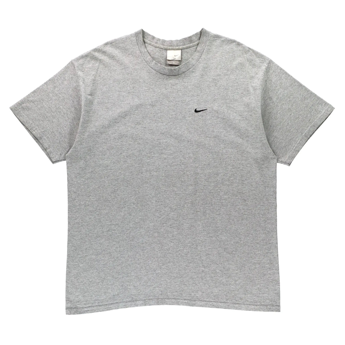 NIKE Embroidered Swoosh Logo Casual Heather Grey Tee (XL-XXL) - Vintage Sole Melbourne