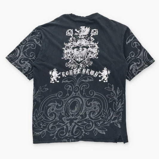Vintage ROYAL ARMY Embroidered Spell Out Logo Patch Y2K Tee (XL) Vintage Sole Melbourne