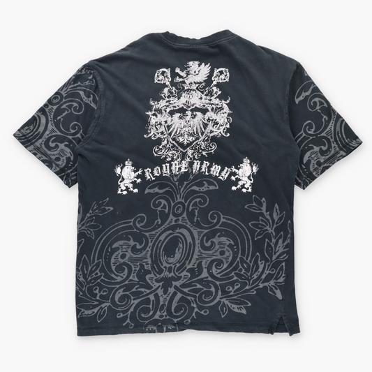 Vintage ROYAL ARMY Embroidered Spell Out Logo Patch Y2K Tee (XL) Vintage Sole Melbourne