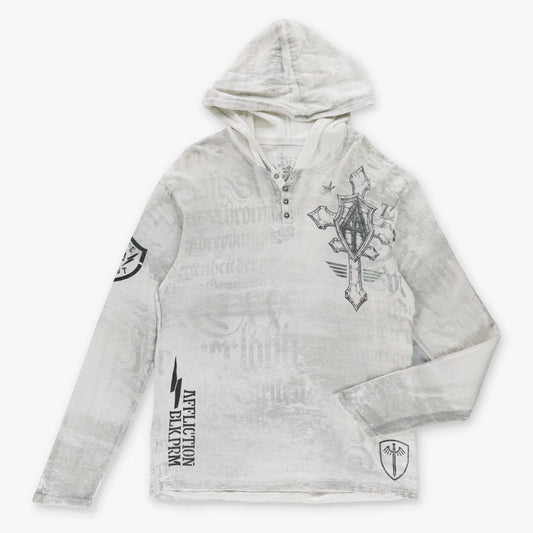 Vintage AFFLICTION Y2K Cross Wing USA Made Hooded Sweatshirt *Aubs Vintage Sole Melbourne