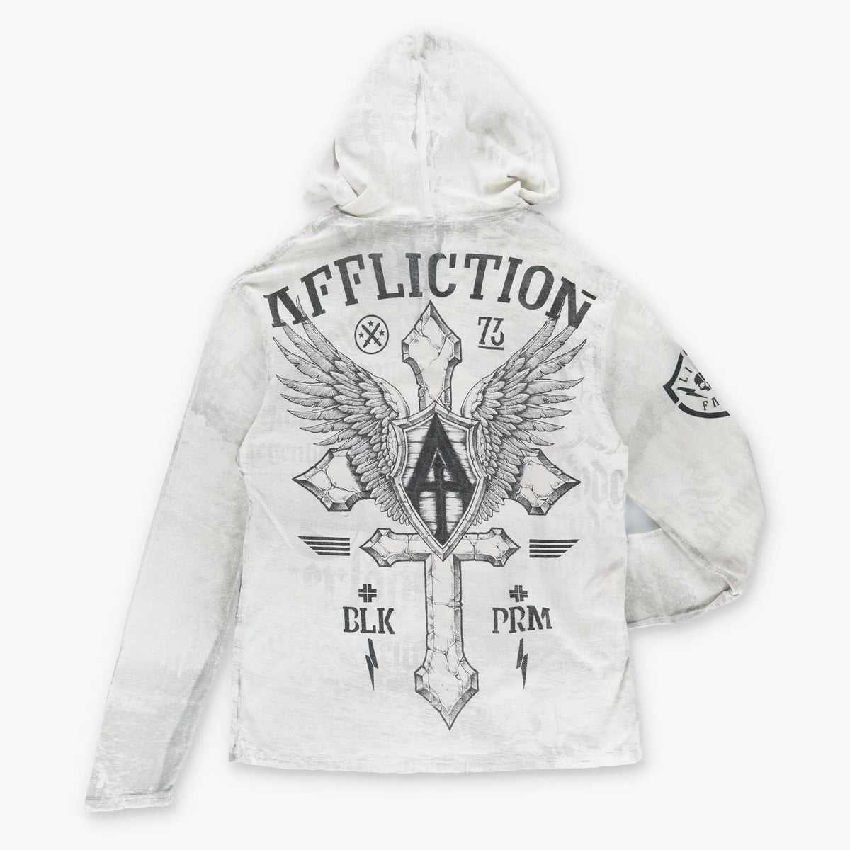 Vintage AFFLICTION Y2K Cross Wing USA Made Hooded Sweatshirt *Aubs Vintage Sole Melbourne
