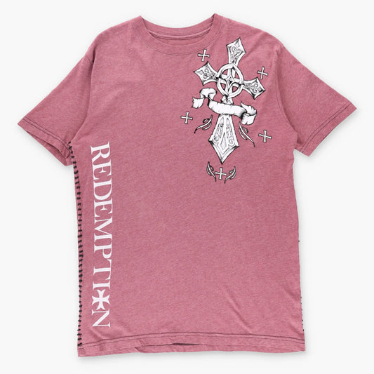 Vintage RAW STATE Y2K Cross Grunge 'Redemption' 50/50 T-Shirt (L) *Aubs Vintage Sole Melbourne